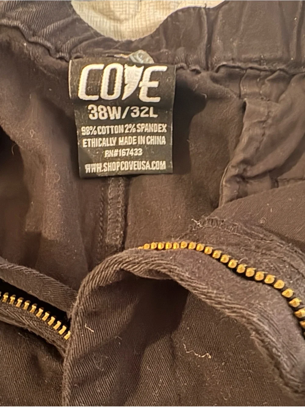 Cove Men's Black Chinos with Gold-Tone Zipper Detail